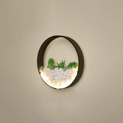 Modern Creative Round Plant 1-Light LED Wall Sconce Lamp