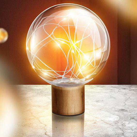 Modern Plastic Lampshade Starry Night Light LED Table Lamp