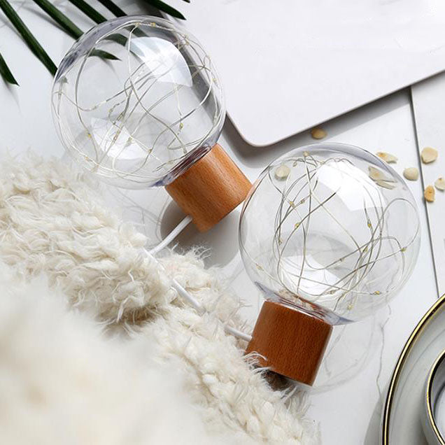 Modern Plastic Lampshade Starry Night Light LED Table Lamp