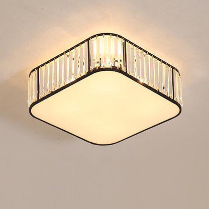 Modern Crystal Square 5-Light Flush Mount Ceiling Light