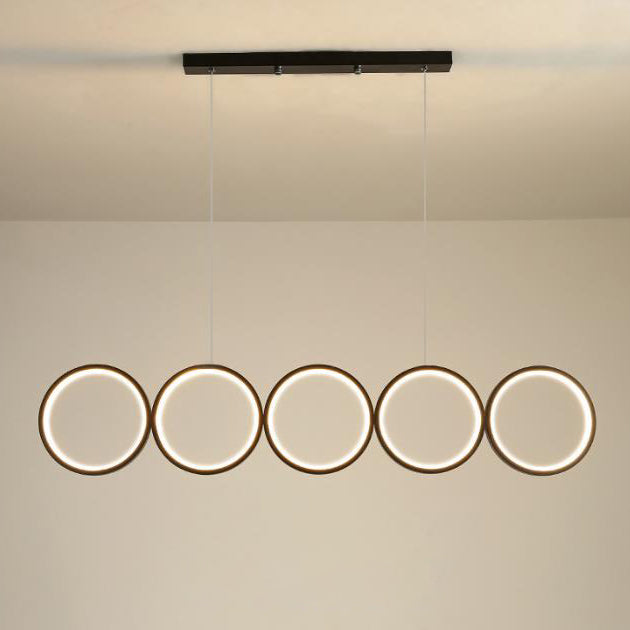 Nordic Creative Iron Acrylic 5-Circle LED Chandelier