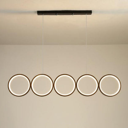 Nordic Creative Iron Acrylic 5-Circle LED Chandelier