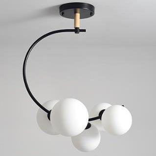 Nordic Creative Glass Ball Curve LED Semi-Flush Mount Ceiling Light