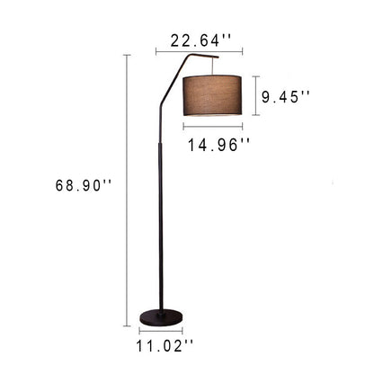 Modern Simplicity Fabric Fishing Rod Shape 1-Light Standing Floor Lamp