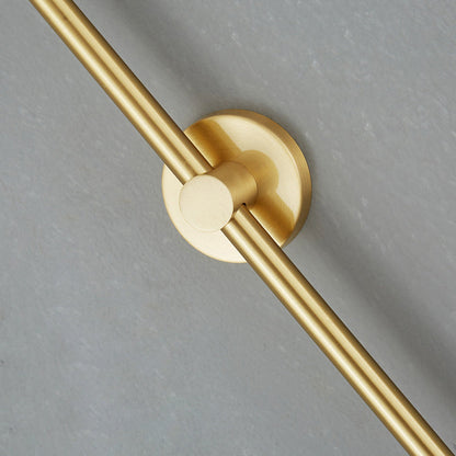 Modern Simplicity Glass Shade Full Copper Long Bar 1-Light Wall Sconce Lamp