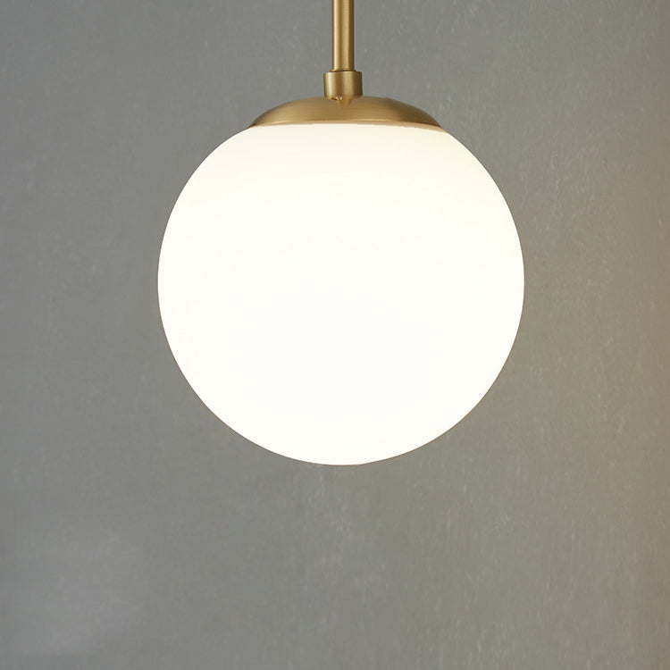 Modern Simplicity Glass Shade Full Copper Long Bar 1-Light Wall Sconce Lamp