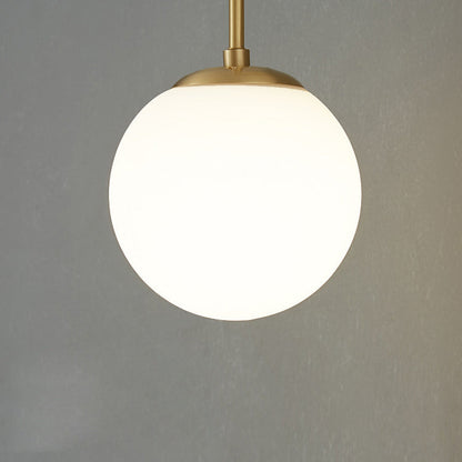 Modern Simplicity Glass Shade Full Copper Long Bar 1-Light Wall Sconce Lamp