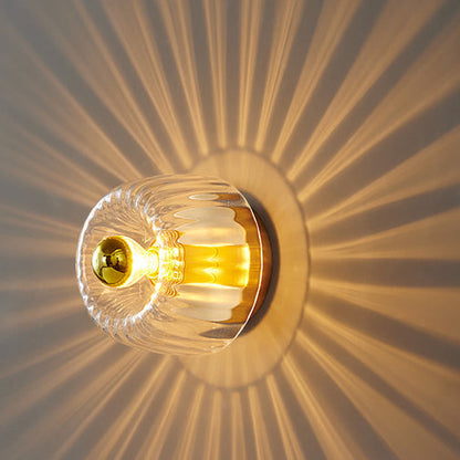 Modern Luxury Glass Sun Shape Full Copper Dual Purpose 1-Light Flush Mount Light