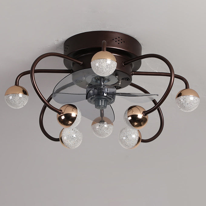 Nordic Creative Branch Cage LED Semi-Flush Mount Ceiling Fan Light