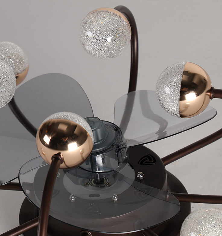 Nordic Creative Branch Cage LED Semi-Flush Mount Ceiling Fan Light