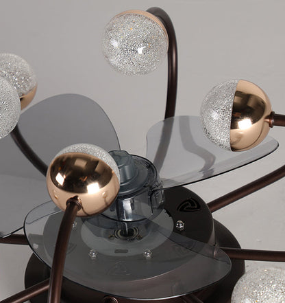 Nordic Creative Branch Cage LED Semi-Flush Mount Ceiling Fan Light