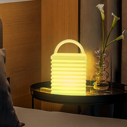 Modern Art Deco Plastic Colorful Tote Bag Shape LED Decorative Table Lamp