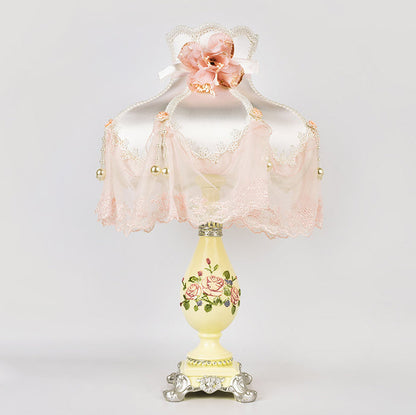 European Style Court Fabric Dome 1-Light Table Lamp