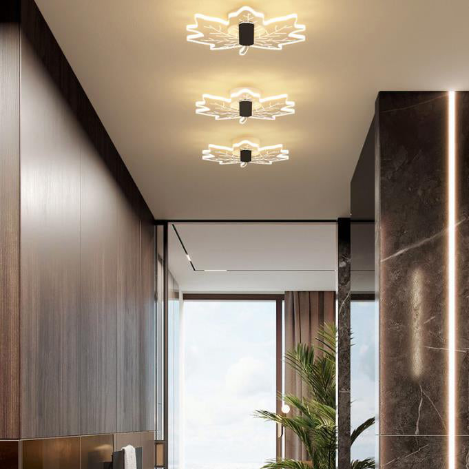 مصباح حائط LED إبداعي على شكل ورقة القيقب من الأكريليك بتصميم آرت ديكو الحديث