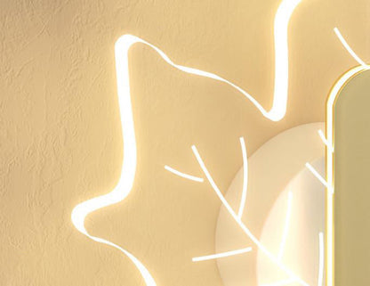 مصباح حائط LED إبداعي على شكل ورقة القيقب من الأكريليك بتصميم آرت ديكو الحديث