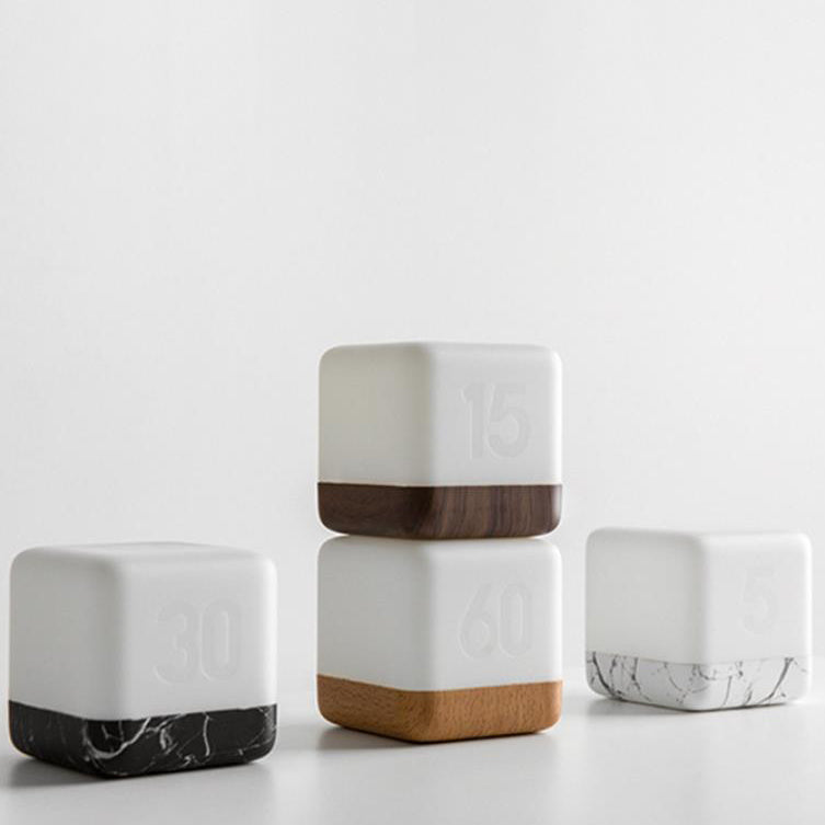 Modern Magic Cube Turn Timer Night Light USB Rechargeable LED Table Lamp