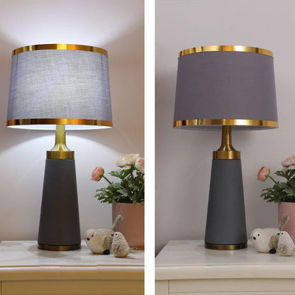 Nordic Fabric Column 1-Light Dimmer Touch Table Lamp
