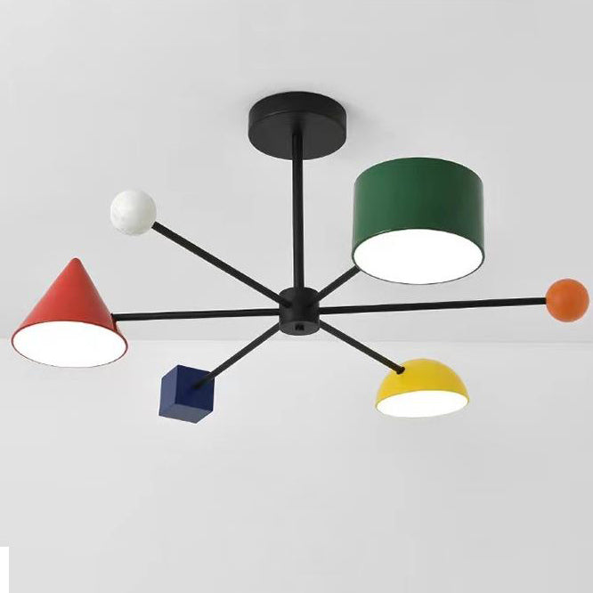 Modern Art Deco Acrylic Shade Multiple Geometric LED Creative Chandelier