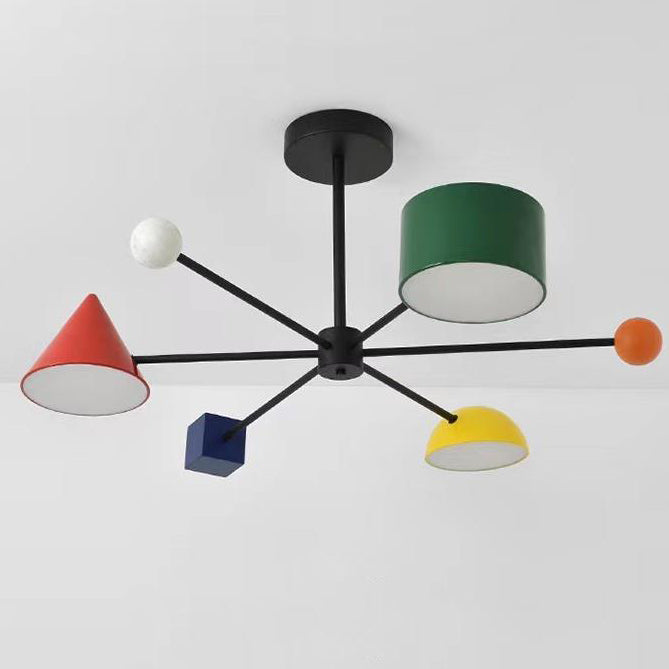 Modern Art Deco Acrylic Shade Multiple Geometric LED Creative Chandelier