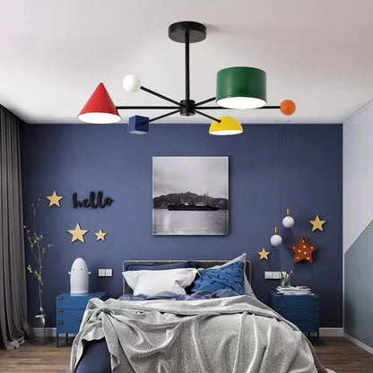 Modern Art Deco Acrylic Shade Multiple Geometric LED Creative Chandelier
