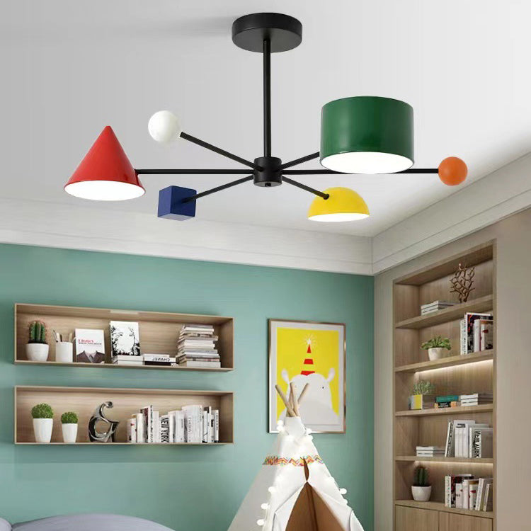 Modern Art Deco Acrylic Shade Multiple Geometric LED Creative Chandelier