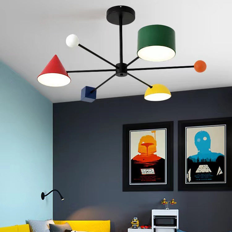 Modern Art Deco Acrylic Shade Multiple Geometric LED Creative Chandelier
