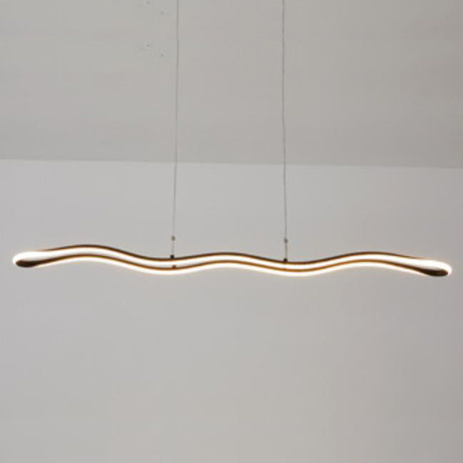 Nordic Minimalist Curve Bar Aluminum LED Chandelier