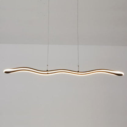 Nordic Minimalist Curve Bar Aluminum LED Chandelier