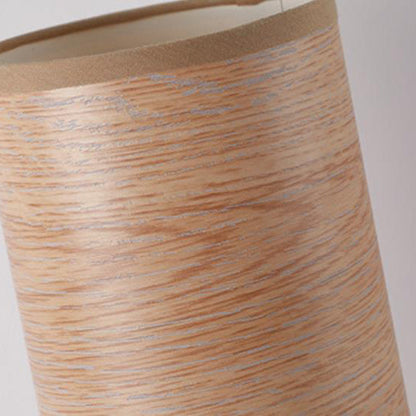 Modern Wood Grain Fabric Shade 1-Light Table Lamp