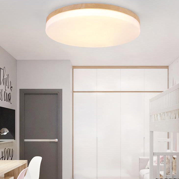 Modern Acrylic Shade Round Log LED Flush Mount Light