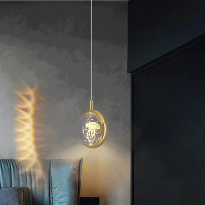 مصباح LED معلق متعدد الأنماط على شكل كرة بلورية ثلاثية الأبعاد إبداعي 