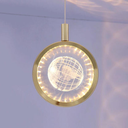 مصباح LED معلق متعدد الأنماط على شكل كرة بلورية ثلاثية الأبعاد إبداعي 