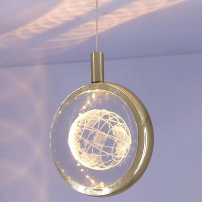 مصباح LED معلق متعدد الأنماط على شكل كرة بلورية ثلاثية الأبعاد إبداعي 