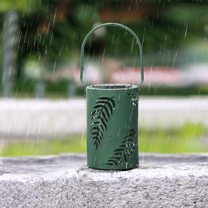 Solar Waterproof Iron Hollow Leaf Design LED Outdoor Decorative Light