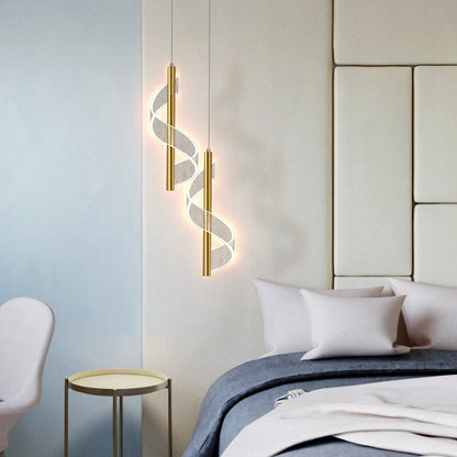 Minimalist Nordic Acrylic Strip Design LED Chandelier
