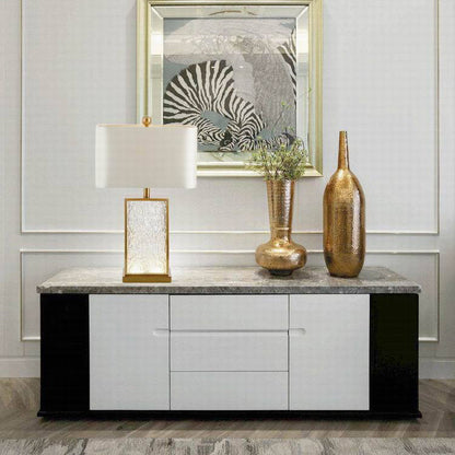 Simple Modern Glass Corrugated 1-Light Table Lamp