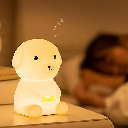 Creative Silicone Puppy LED Night Light Table Lamp