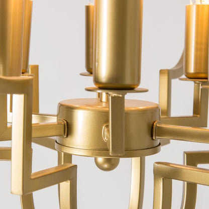 Modern Luxury Gold Hollow Iron Lantern 6-Light Chandelier