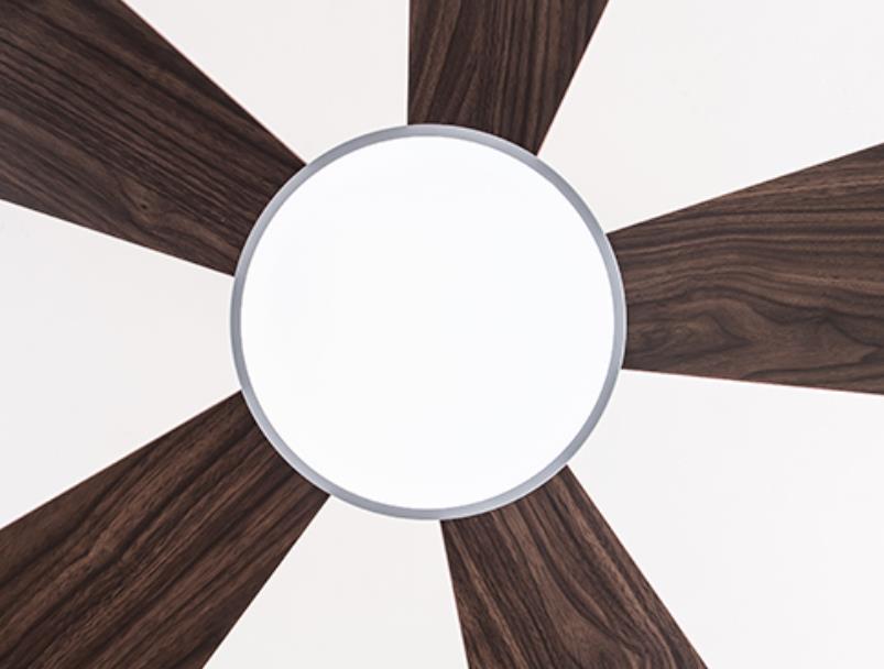 Simple Colorful Round Fan Leaf Kids Downrods Ceiling Fan Light
