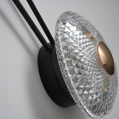 Modern Luxury Round Acrylic Metal Hanging LED Wall Sconce Lamp