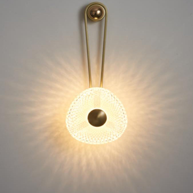 Modern Luxury Round Acrylic Metal Hanging LED Wall Sconce Lamp