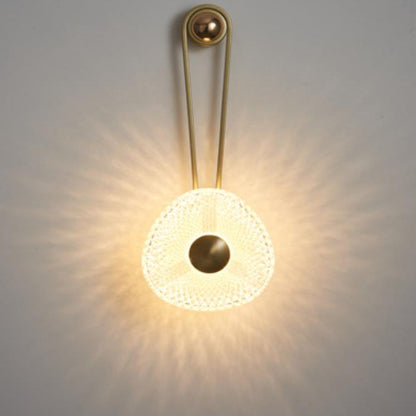 Modern Luxury Round Acrylic Metal Hanging LED Wall Sconce Lamp