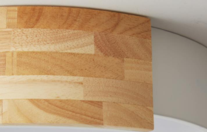 Nordic Creative Half Round Wooden Round LED Flush Mount Light