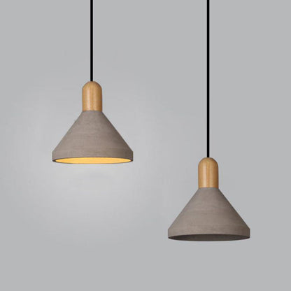 Industrial Style Solid Wood Cement 1-Light Pendant Light