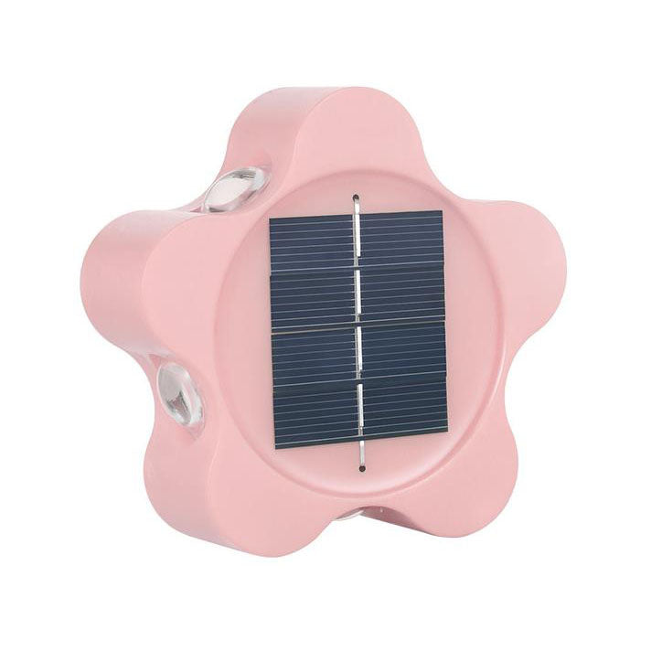 مصباح حائط خارجي مقاوم للماء LED يعمل بالطاقة الشمسية على شكل نجمة خماسية للحديقة 