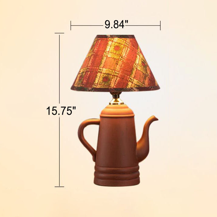 Nordic Retro Teapot Decorative Ceramic 1-Light Table Lamp