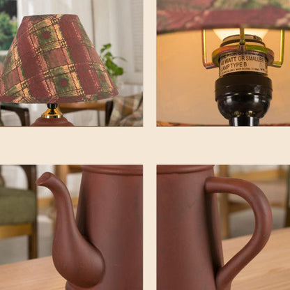 Nordic Retro Teapot Decorative Ceramic 1-Light Table Lamp