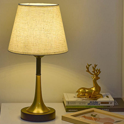 European Retro Metal Fabric USB Remote Control LED Table Lamp