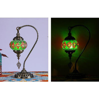 European Tiffany Vintage Iron Glass 1-Light Table Lamp