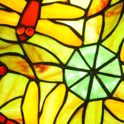 European Style Tiffany Dragonfly Stained Glass LED Flush Mount Lighting